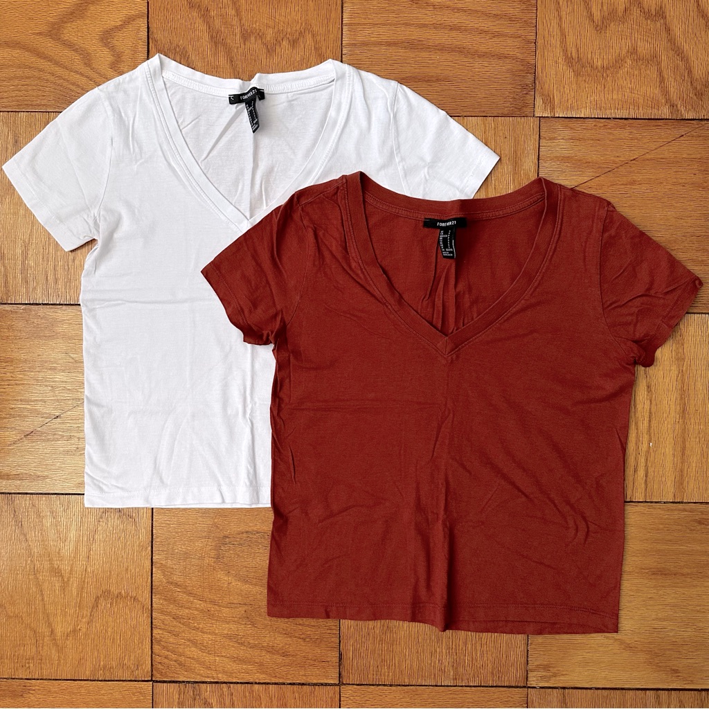 Basic V-Neck Tee Bundle, 2 Count